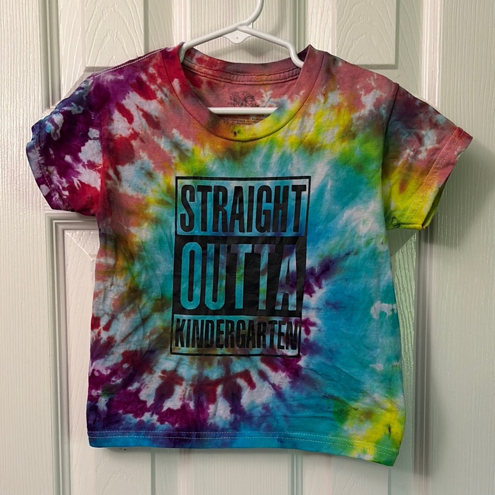 Tie-Dye 'Straight Outta Kindergarten' Kids T-Shirt